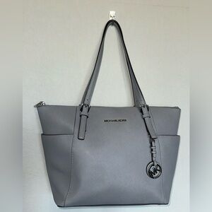 Michael Kors Silver/Gray Leather Handbag